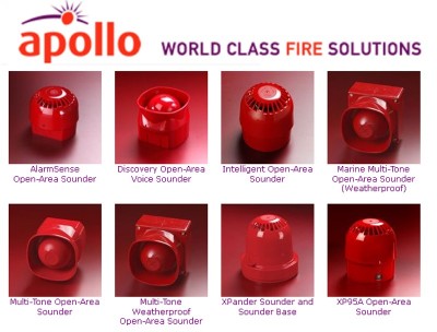 Apollo Sounders from CLC Fire Alarms, Ireland - AlarmSense Open-Area Discovery, Open-Area Voice, Intelligent Open-Area, Marine Multi-Tone, Open-Area Weatherproof, Multi-Tone Open-Area, Multi-Tone Weatherproof Open-Area, Xpander & XP95A Open-Area Sounder